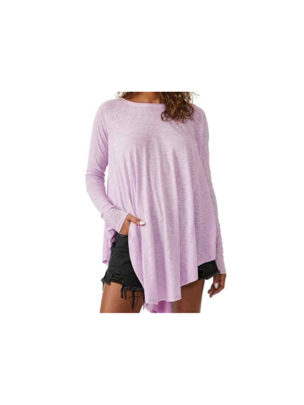 Free People Aria Trapeze Long Sleeve Top lilac light purple small